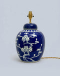Large Antique Prunus Ginger Jar Lamp