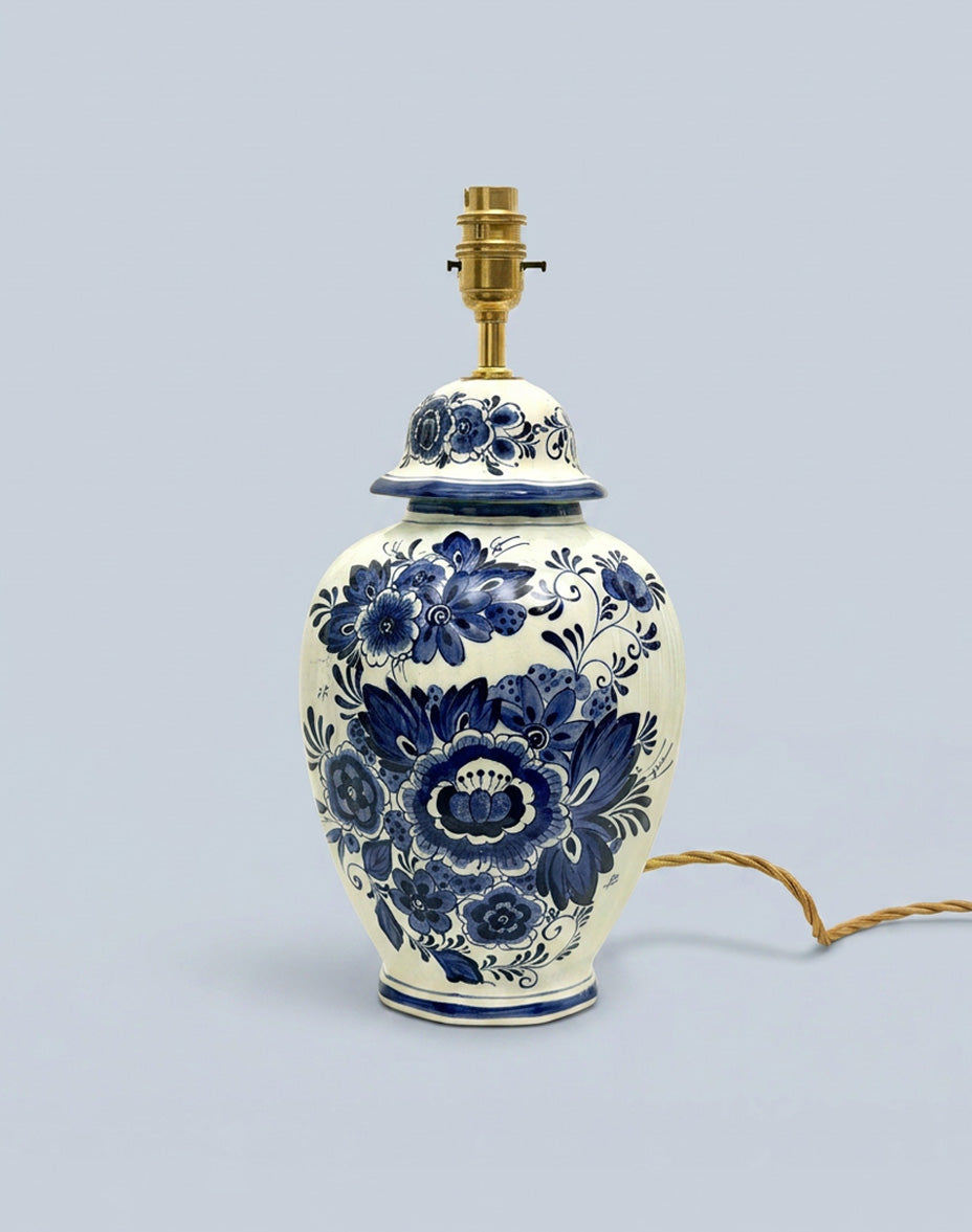 Vintage Delft Style Ceramic Lamp