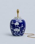 Large Antique Prunus Ginger Jar Lamp