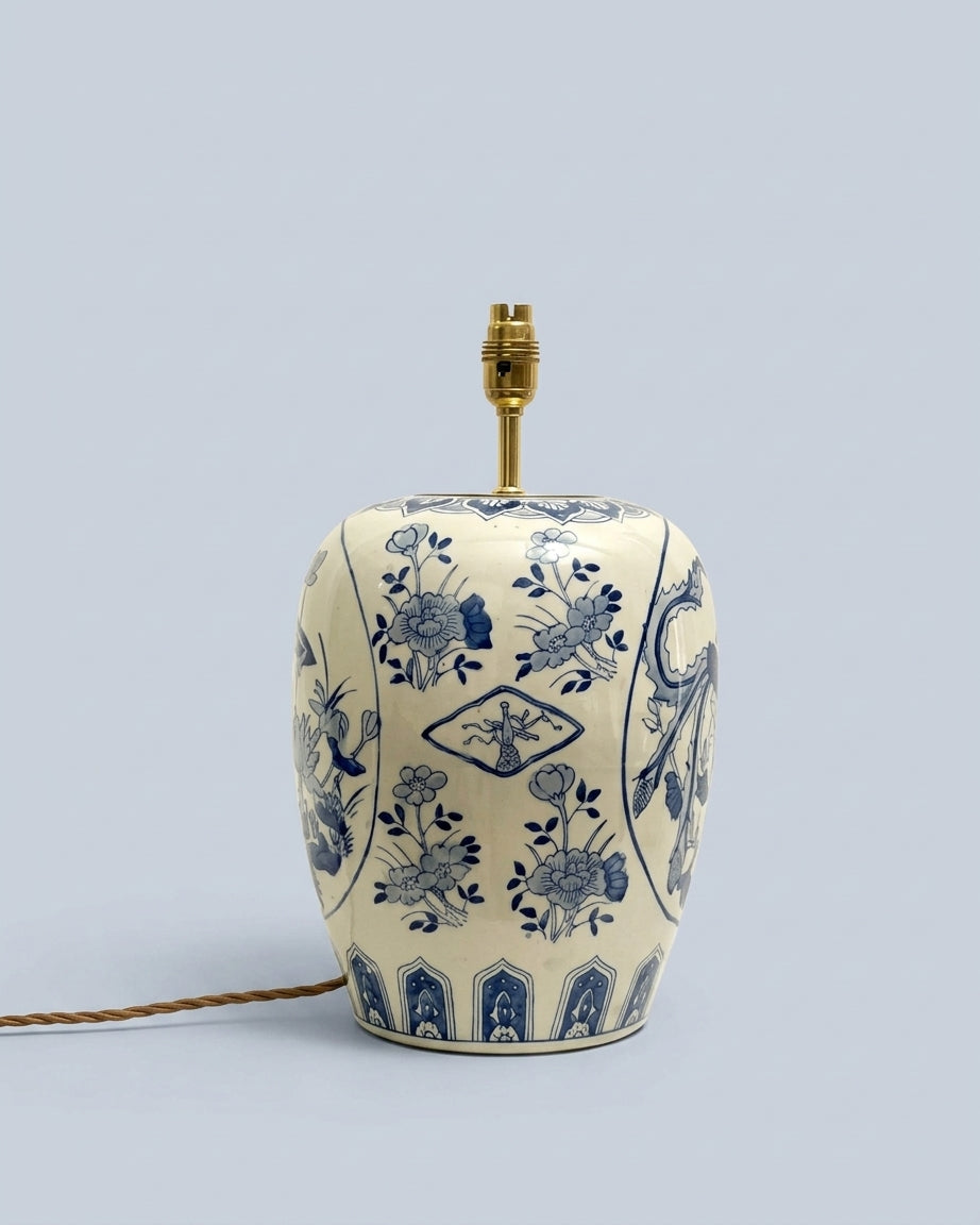 Large Blue & White Phoenix Lamp